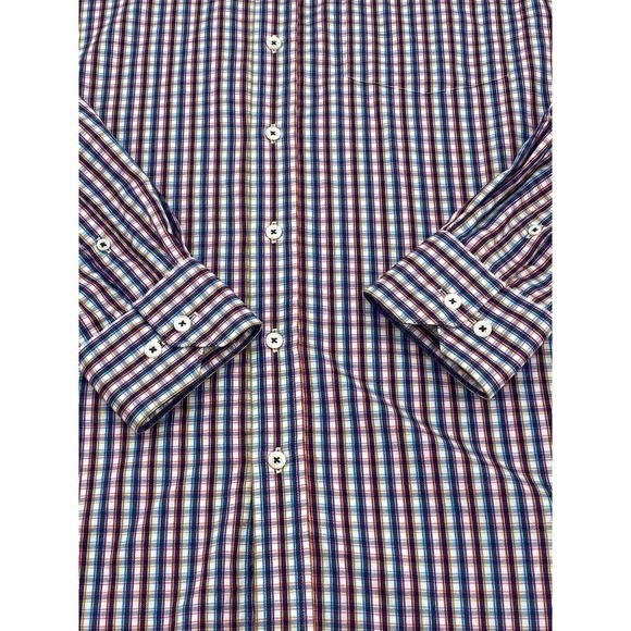 Bugatchi Long Sleeved Cotton Dress Shirt Multi Colored Checks Men's Size XL/XXL‎ - Picture 9 of 14